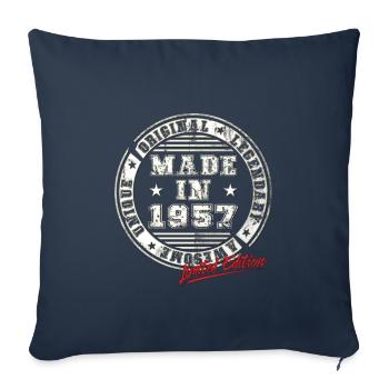 Retro Patch Vintage 1957 Birthday Gift - Sofa pillowcase 17,3'' x 17,3'' (45 x 45 cm) - navy - Front