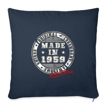 Retro Patch Vintage 1959 Birthday Gift - Sofa pillowcase 17,3'' x 17,3'' (45 x 45 cm) - navy - Front
