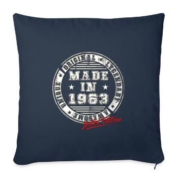 Retro Patch Vintage 1963 Birthday Gift - Sofa pillowcase 17,3'' x 17,3'' (45 x 45 cm) - navy - Front