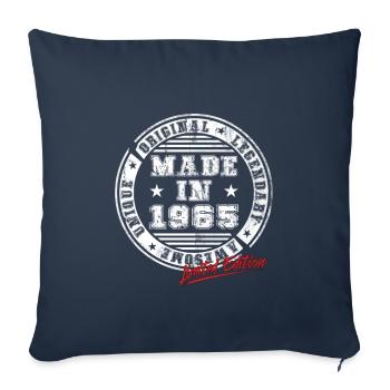 Retro Patch Vintage 1965 Birthday Gift - Sofa pillowcase 17,3'' x 17,3'' (45 x 45 cm) - navy - Front