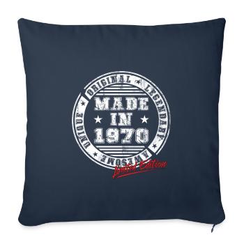 Retro Patch Vintage 1970s Birthday Gift - Sofa pillowcase 17,3'' x 17,3'' (45 x 45 cm) - navy - Front