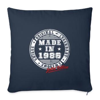 Retro Patch Vintage 1986 Birthday Gift - Sofa pillowcase 17,3'' x 17,3'' (45 x 45 cm) - navy - Front