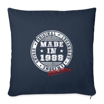 Retro Patch Vintage 1988 Birthday Gift - Sofa pillowcase 17,3'' x 17,3'' (45 x 45 cm) - navy - Front