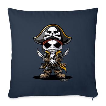 Funny Chibi Cartoon Skeleton Pirate - Sofa pillowcase 17,3'' x 17,3'' (45 x 45 cm) - navy - Front
