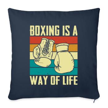 La boxe est un mode de vie - Housse de coussin décorative 45 x 45 cm - bleu marine - Devant
