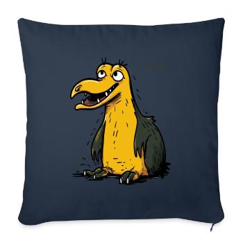 Créature de dessin animé : Ornithorynque mutant - Housse de coussin décorative 45 x 45 cm - bleu marine - Devant