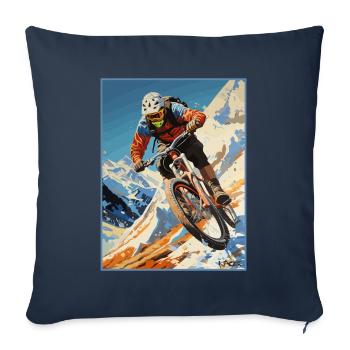 Super cool mountain biking full of action - Sofa pillowcase 17,3'' x 17,3'' (45 x 45 cm) - navy - Front