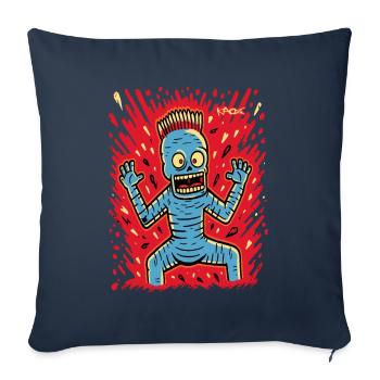 Crazy Funny Cartoon Pop Art with Skeleton - Sofa pillowcase 17,3'' x 17,3'' (45 x 45 cm) - navy - Front