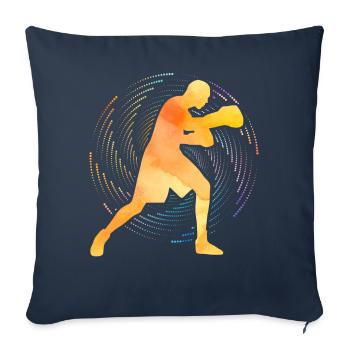 Boxe - Housse de coussin décorative 45 x 45 cm - bleu marine - Devant