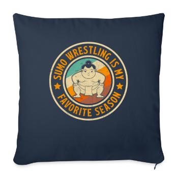 La lutte sumo est ma saison préférée - Housse de coussin décorative 45 x 45 cm - bleu marine - Devant