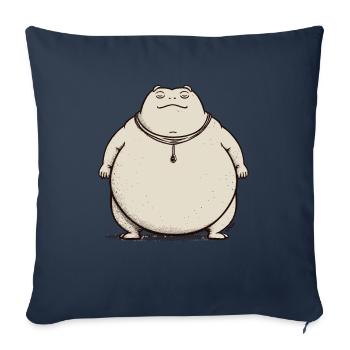 Big Thick Sumo Toad Frog, Sumo Wrestler - Sofa pillowcase 17,3'' x 17,3'' (45 x 45 cm) - navy - Front