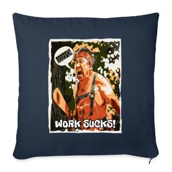 Asian colleague screams: Work sucks! - Sofa pillowcase 17,3'' x 17,3'' (45 x 45 cm) - navy - Front