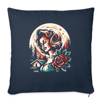 Roses are red - Sofa pillowcase 17,3'' x 17,3'' (45 x 45 cm) - navy - Front