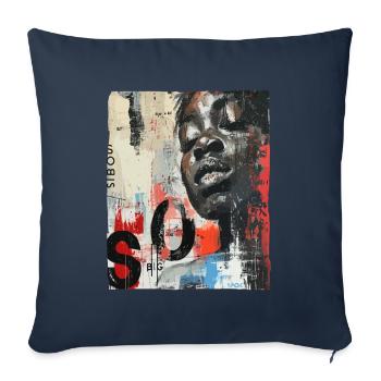 African Street Art Wall Painting - Sofa pillowcase 17,3'' x 17,3'' (45 x 45 cm) - navy - Front
