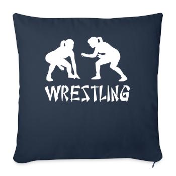 Wrestling Women Girls - Sofa pillowcase 17,3'' x 17,3'' (45 x 45 cm) - navy - Front