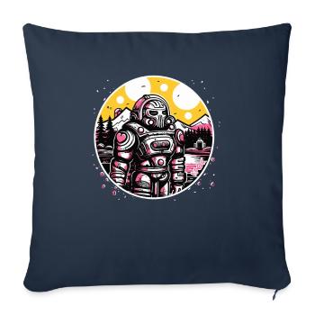 Beautiful nature and a robot knight - Sofa pillowcase 17,3'' x 17,3'' (45 x 45 cm) - navy - Front