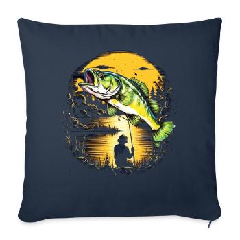 Bass Fish - Sofa pillowcase 17,3'' x 17,3'' (45 x 45 cm) - navy - Front