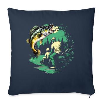 Bass Fish - Sofa pillowcase 17,3'' x 17,3'' (45 x 45 cm) - navy - Front