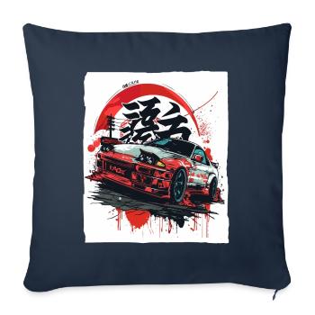 Street racing with Japanese JDM cars of the 90s - Sofa pillowcase 17,3'' x 17,3'' (45 x 45 cm) - navy - Front