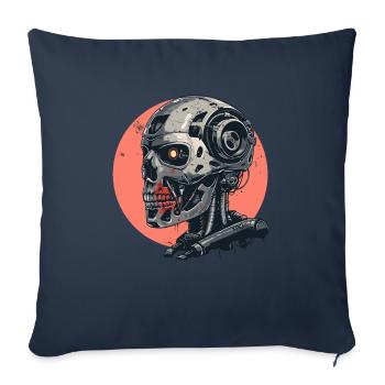 Cyborg Crime Force: Electric Metal Skull - Sofa pillowcase 17,3'' x 17,3'' (45 x 45 cm) - navy - Front
