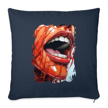 Contemporary Cartoon Lips - Sofa pillowcase 17,3'' x 17,3'' (45 x 45 cm) - navy - Front