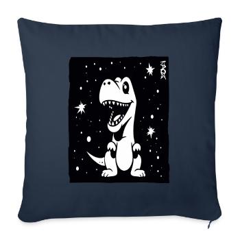Some stars and a cute dinosaur - Sofa pillowcase 17,3'' x 17,3'' (45 x 45 cm) - navy - Front