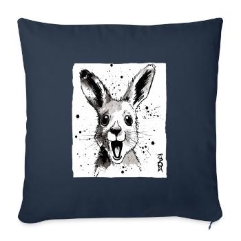 Encre et kangourou - Housse de coussin décorative 45 x 45 cm - bleu marine - Devant