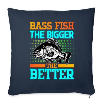 Bass Fish the bigger the better - Sofa pillowcase 17,3'' x 17,3'' (45 x 45 cm) - navy - Front