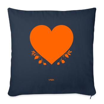 Das orangefarbene Herz - Sofakissenbezug 45 x 45 cm - Navy - Vorne