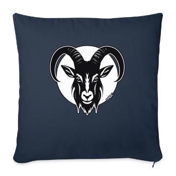 La Chèvre de l’Ombre, un bouc - Housse de coussin décorative 45 x 45 cm - bleu marine - Devant