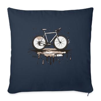 Road Bike, Road Bike, Gravel Bike, Cycling - Sofa pillowcase 17,3'' x 17,3'' (45 x 45 cm) - navy - Front