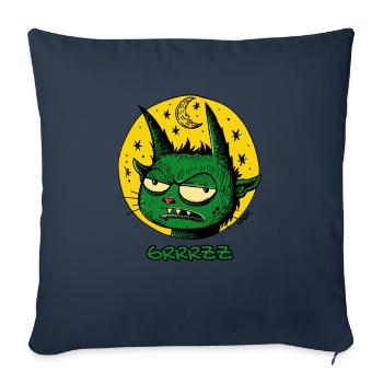 A Green Sleeping Leprechaun with Moon and Stars - Sofa pillowcase 17,3'' x 17,3'' (45 x 45 cm) - navy - Front