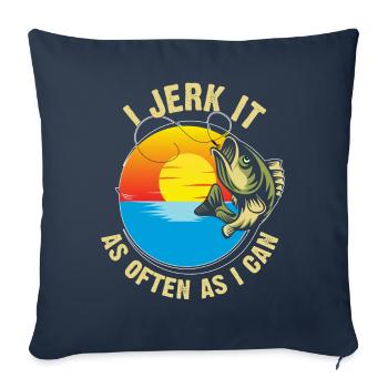 Je le branle aussi souvent que je peux - Housse de coussin décorative 45 x 45 cm - bleu marine - Devant