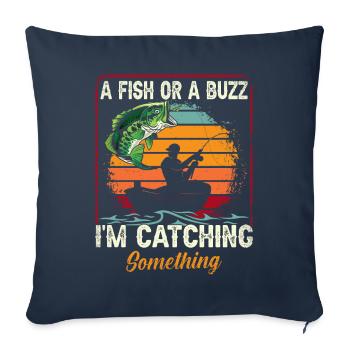 A Fish or a buzz I'm catching Something - Sofa pillowcase 17,3'' x 17,3'' (45 x 45 cm) - navy - Front