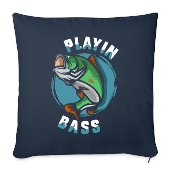Playin Bass - Sofa pillowcase 17,3'' x 17,3'' (45 x 45 cm) - navy - Front