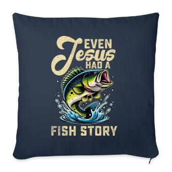 Even Jesus had a Fish Story - Sofa pillowcase 17,3'' x 17,3'' (45 x 45 cm) - navy - Front