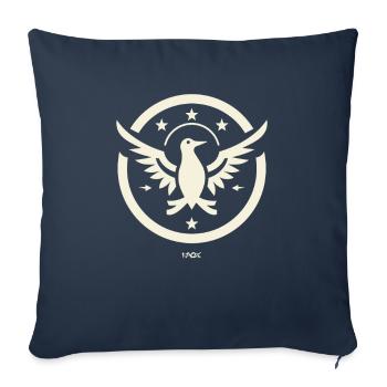 Paix, oiseaux ! - Housse de coussin décorative 45 x 45 cm - bleu marine - Devant