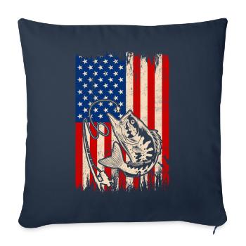 Bass Fish - Sofa pillowcase 17,3'' x 17,3'' (45 x 45 cm) - navy - Front