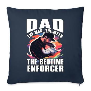 Papa l’homme, le mythe, l’exécuteur du coucher - Housse de coussin décorative 45 x 45 cm - bleu marine - Devant