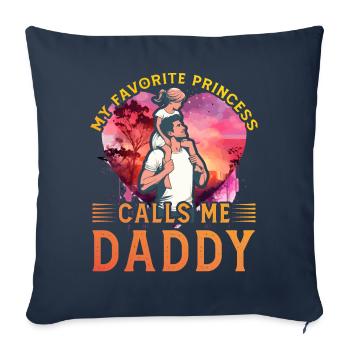 Ma princesse préférée m’appelle papa - Housse de coussin décorative 45 x 45 cm - bleu marine - Devant