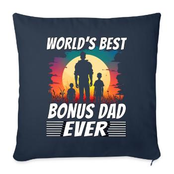 World's best bonus Dad ever - Sofa pillowcase 17,3'' x 17,3'' (45 x 45 cm) - navy - Front