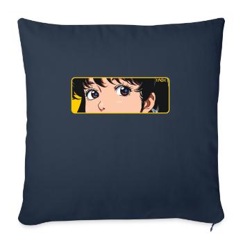 Dreamy anime girl - Sofa pillowcase 17,3'' x 17,3'' (45 x 45 cm) - navy - Front