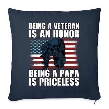 Being a Veteran is an honor being a papa is price - Sofa pillowcase 17,3'' x 17,3'' (45 x 45 cm) - navy - Front