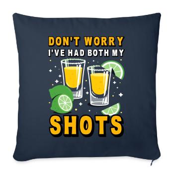 Ne vous inquiétez pas, j’ai eu mes deux injections - Housse de coussin décorative 45 x 45 cm - bleu marine - Devant