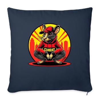 Parodie : Camarade communiste Comrat le Rat - Housse de coussin décorative 45 x 45 cm - bleu marine - Devant