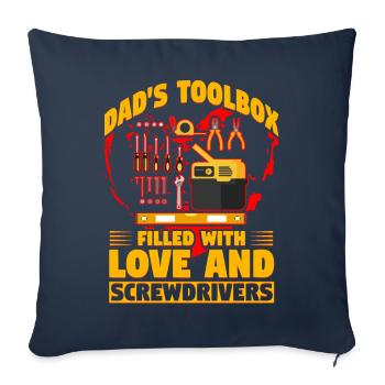 Dad's Toolbox filled with Love and Screwdrivers - Sofa pillowcase 17,3'' x 17,3'' (45 x 45 cm) - navy - Front