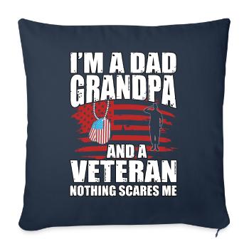 I'm a Dad Grandpa and a Veteran nothing scares me - Sofa pillowcase 17,3'' x 17,3'' (45 x 45 cm) - navy - Front