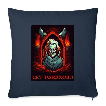 Paranoïa de donjon et un gars effrayant - Housse de coussin décorative 45 x 45 cm - bleu marine - Devant