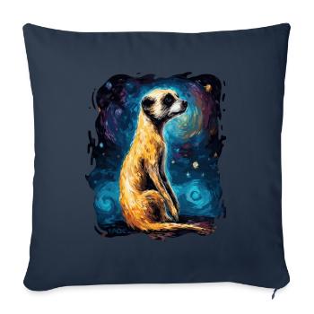 The sky is starry and a meerkat - Sofa pillowcase 17,3'' x 17,3'' (45 x 45 cm) - navy - Front