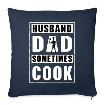 Husband Dad sometimes Cook - Sofa pillowcase 17,3'' x 17,3'' (45 x 45 cm) - navy - Front